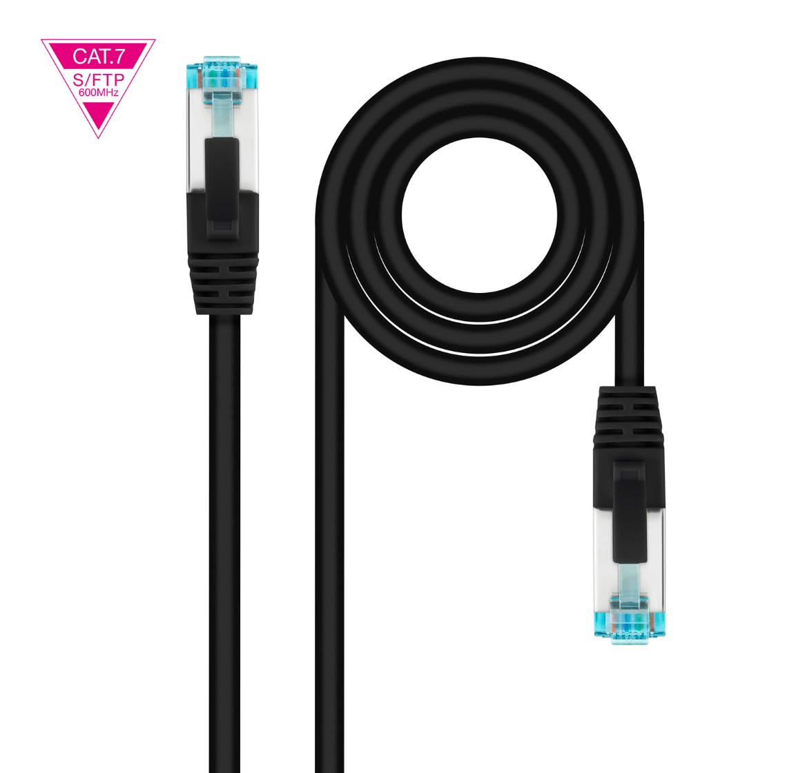 Matériels informatique câble réseau Nanocable Catégorie 7 S-FTP SFTP Droit 50cm Noir infinytech Réunion 01