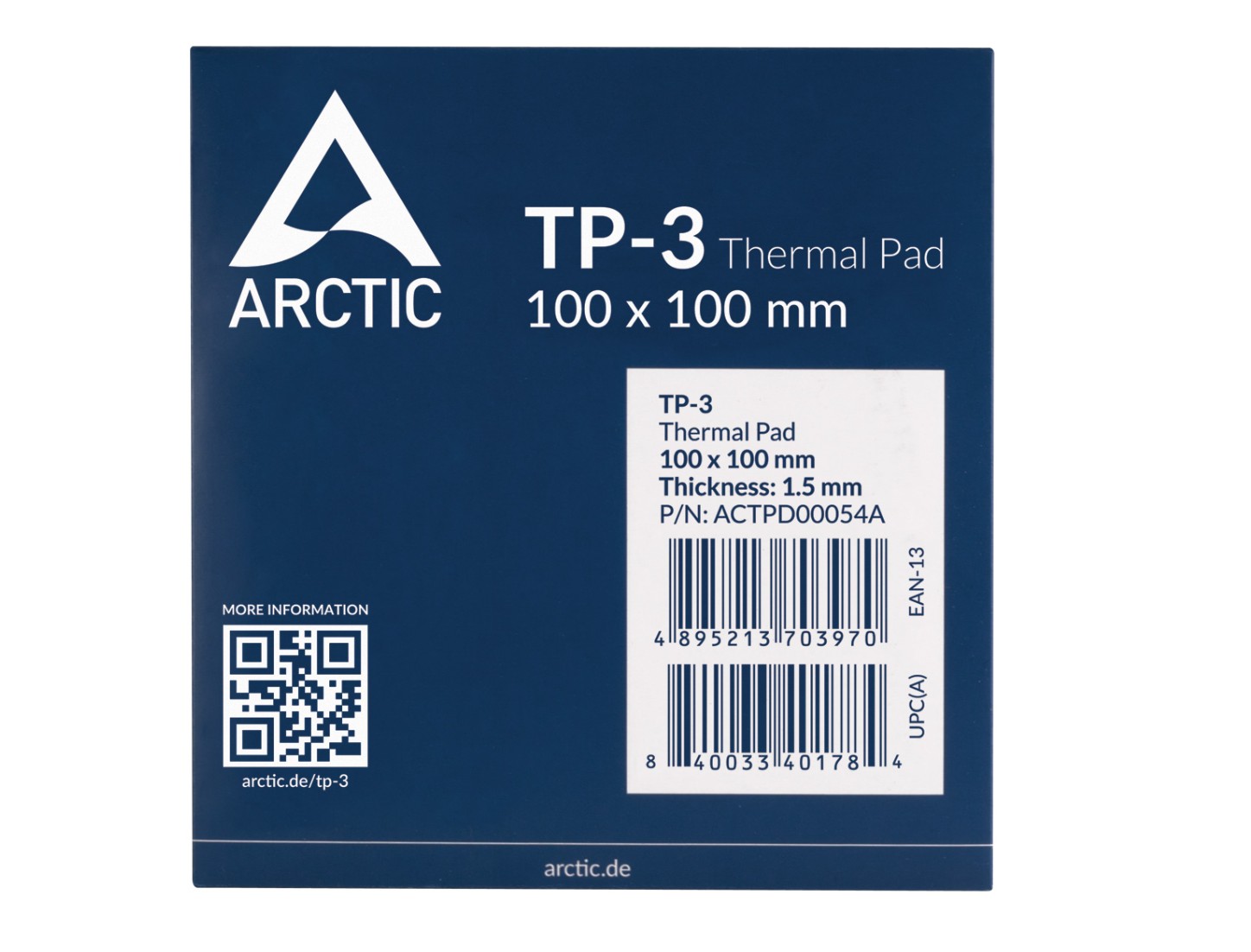Matériels informatique Pad Thermique Arctic TP-3 100x100x1.5mm Bleu infinytech Réunion 03