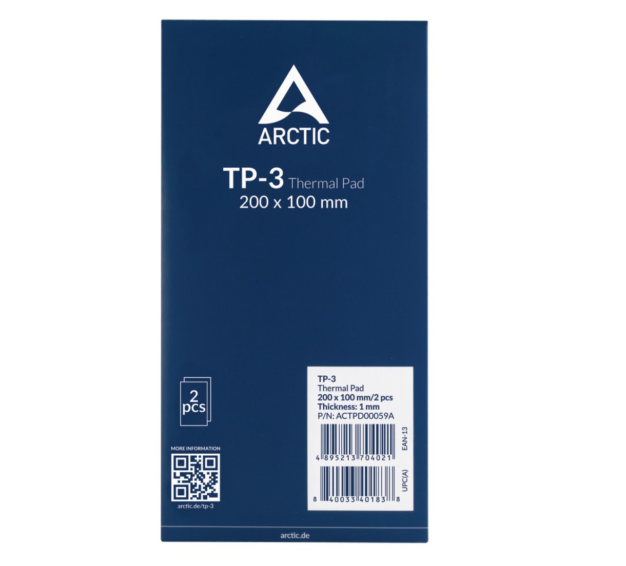 Matériels informatique Pad Thermique Arctic TP-3 200x100x1.5mm Bleu Lot de 2 infinytech Réunion 03