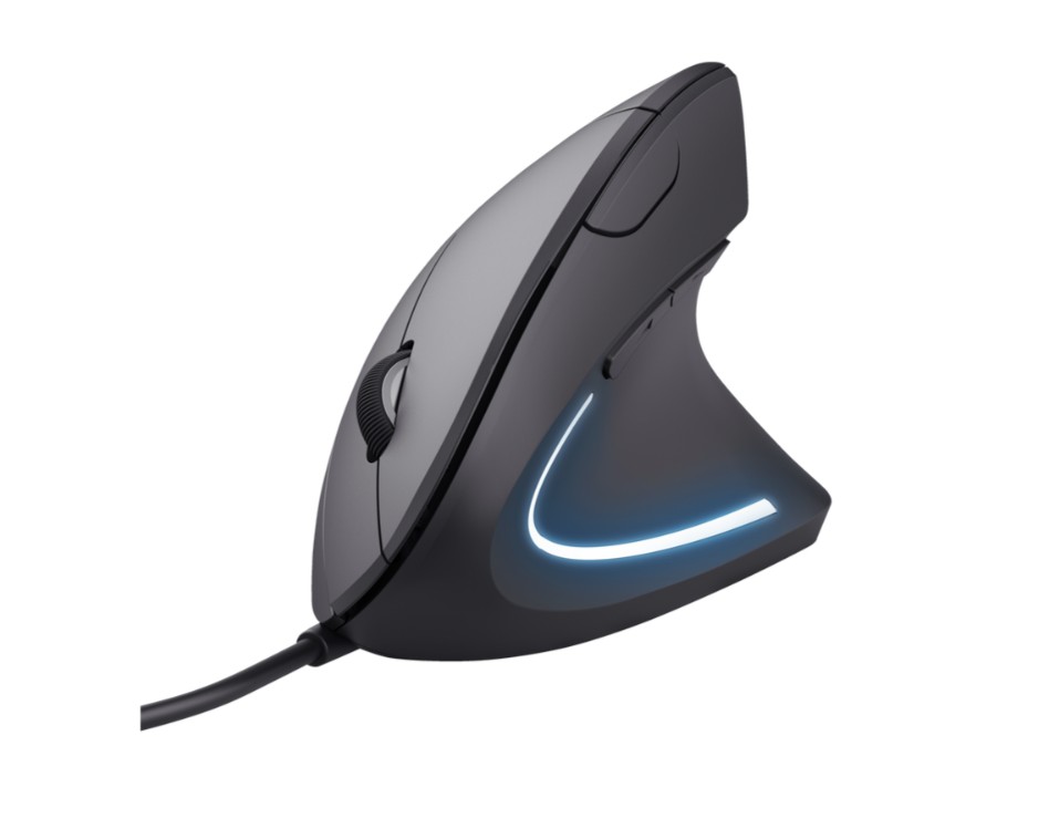 Matériels informatique souris ergonomique verticale TRUST Verto Droitier Noire infinytech Réunion 01