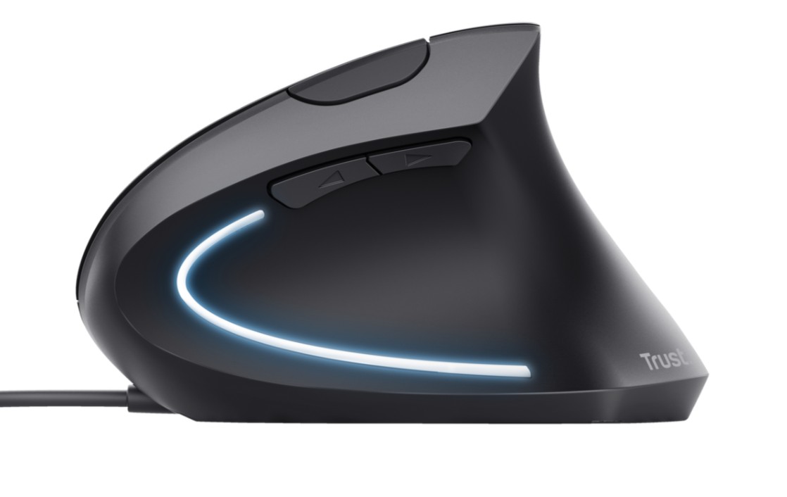 Matériels informatique souris ergonomique verticale TRUST Verto Droitier Noire infinytech Réunion 03