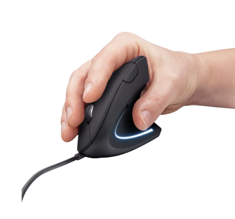 Matériels informatique souris ergonomique verticale TRUST Verto Droitier Noire infinytech Réunion 05