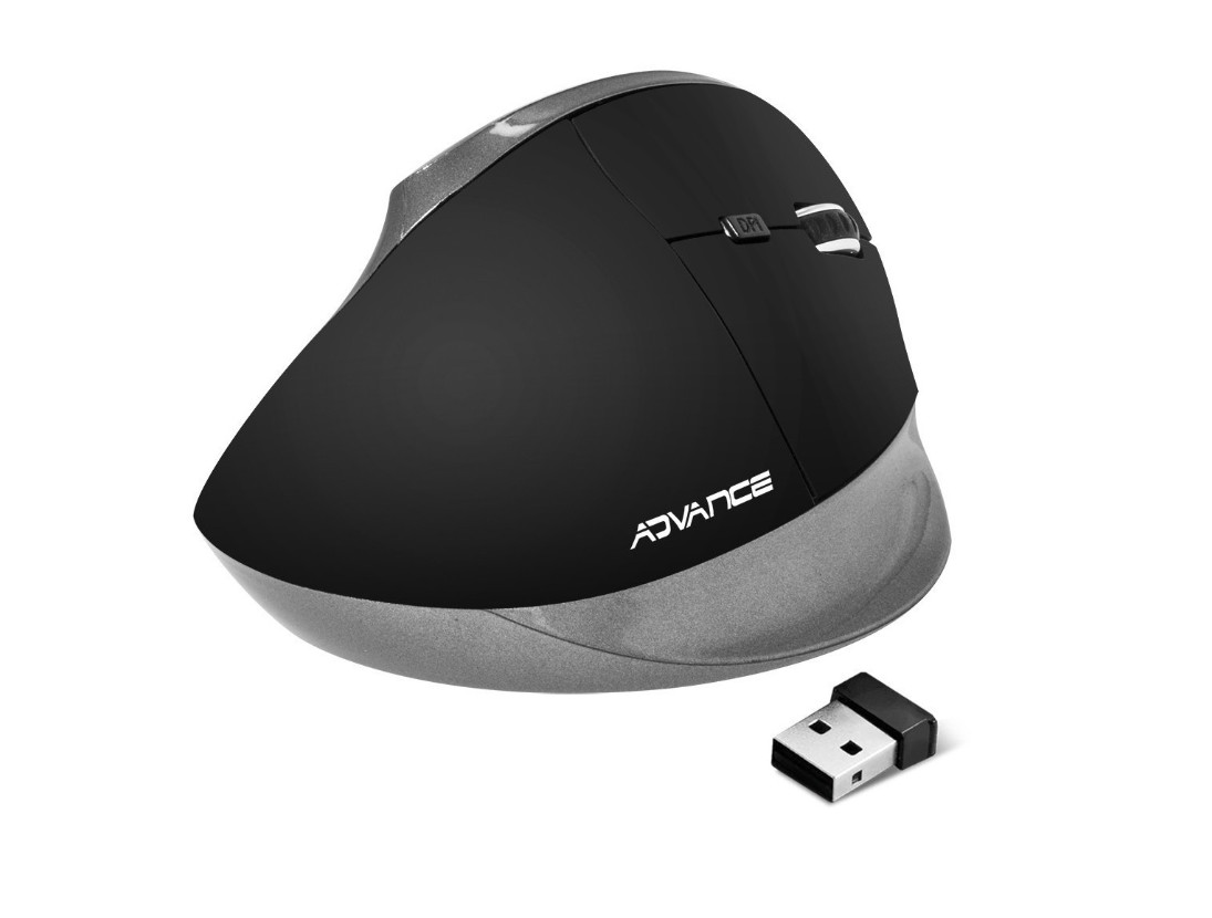 Matériels informatique souris ergonomique verticale ADVANCE Vertical Plus Sans Fil Noire infinytech Réunion 02