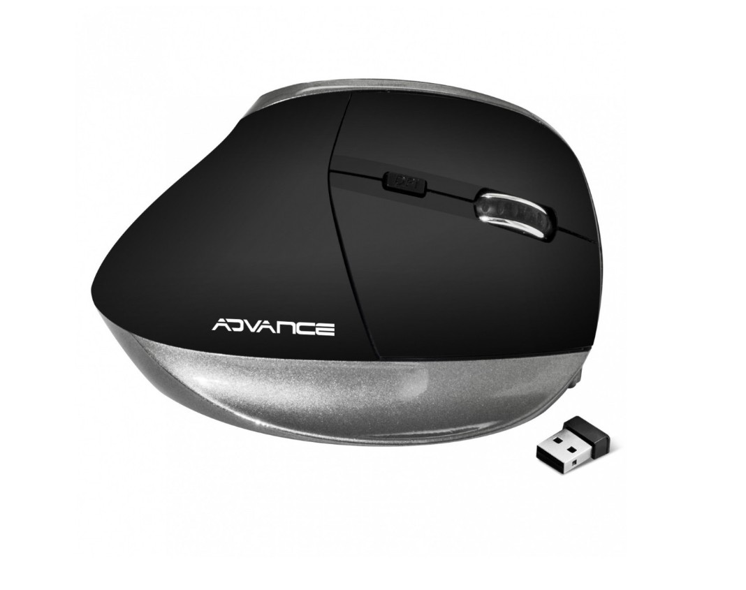 Matériels informatique souris ergonomique verticale ADVANCE Vertical Plus Sans Fil Noire infinytech Réunion 03