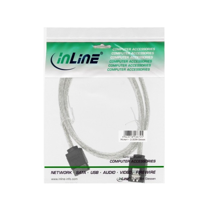 Matériels informatique câble SATA 6 Gbps INLINE 27303R 30cm infinytech Réunion 02