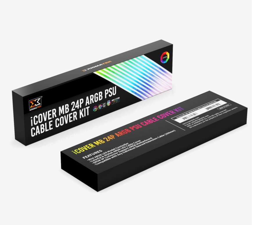 Matériels informatique Cable extension 24 pin Xigmatek iCover RGB Transparent infinytech Réunion 02