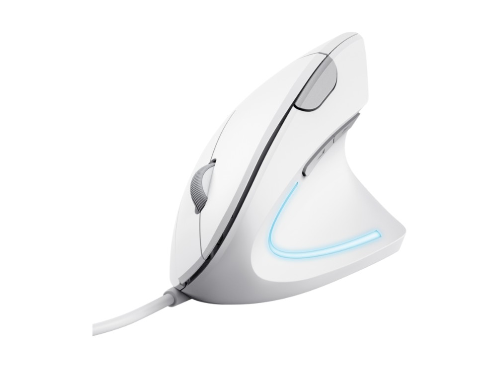 Matériels informatique Souris verticale TRUST Verto Filaire Droitier Blanche infinytech Réunion 01