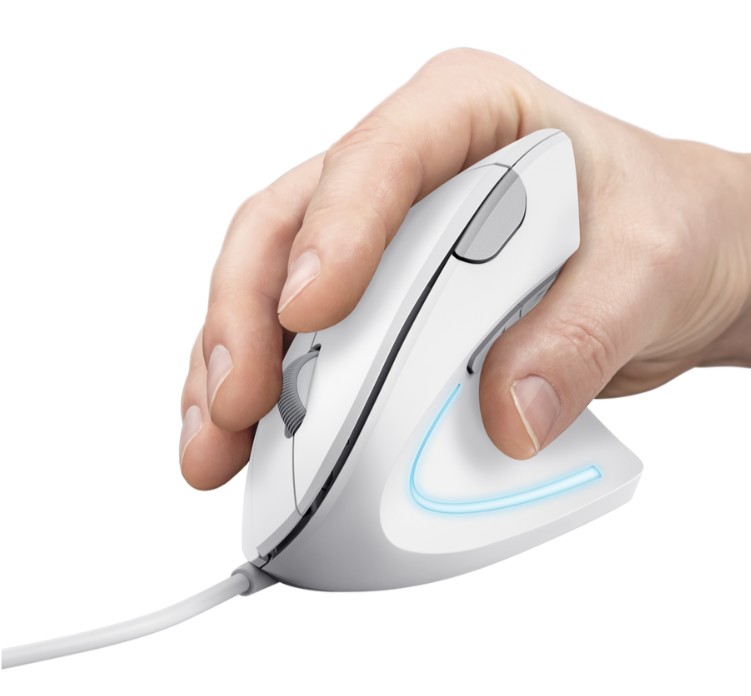 Matériels informatique Souris verticale TRUST Verto Filaire Droitier Blanche infinytech Réunion 05