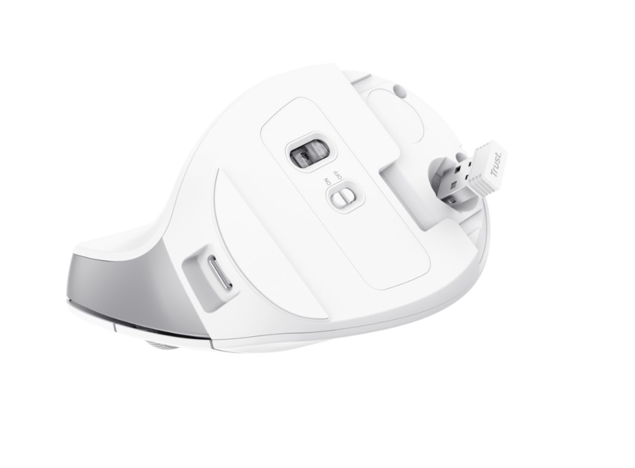 Matériels informatique souris ergonomique TRUST Bayo II Droitier Sans Fil Blanche infinytech Réunion 06