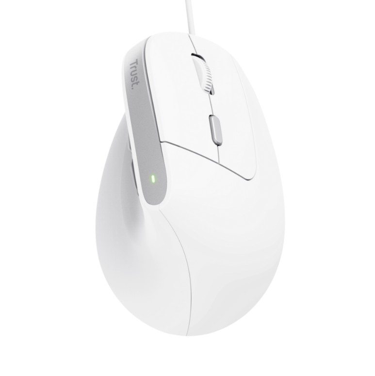Matériels informatique souris ergonomique TRUST Bayo II Droitier Filaire Blanche infinytech Réunion 01