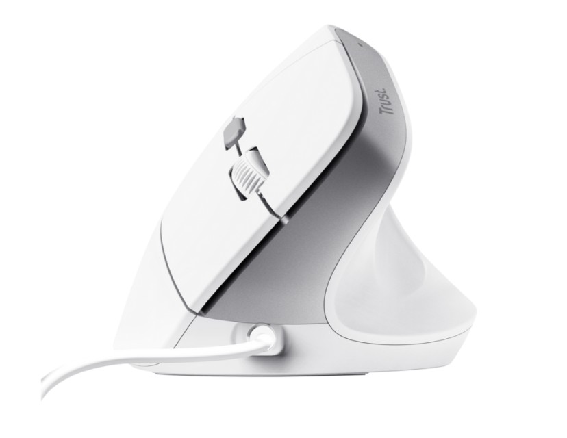 Matériels informatique souris ergonomique TRUST Bayo II Droitier Filaire Blanche infinytech Réunion 02