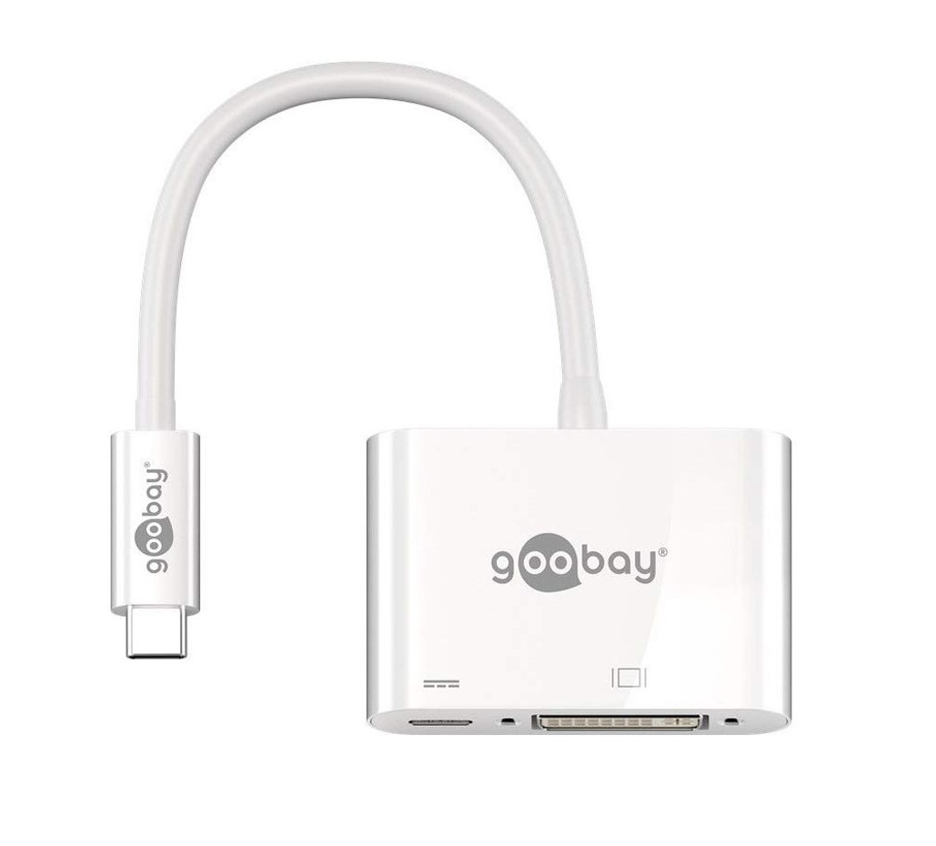Matériels informatique adaptateur GOOBAY 62108 USB-C Mâle vers DVI Femelle Blanc infinytech Réunion 01