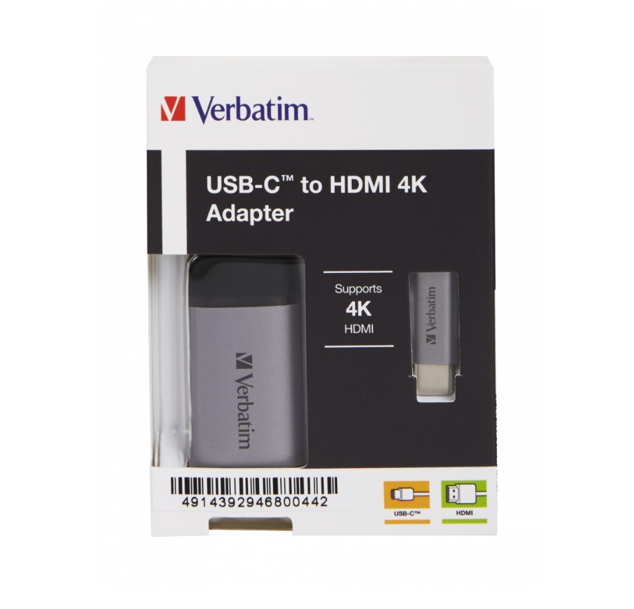 Matériels informatique adaptateur VERBATIM 49143 USB-C Mâle vers HDMI Femelle 4K infinytech Réunion 02