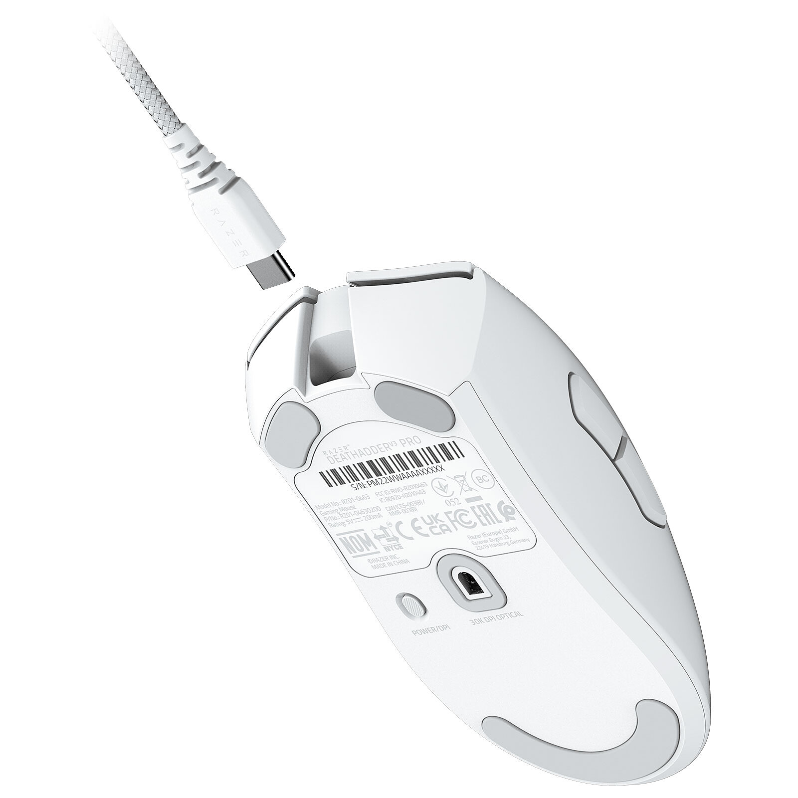 Matériels informatique souris RAZER DeathAdder V3 Pro Blanche infinytech Réunion 28