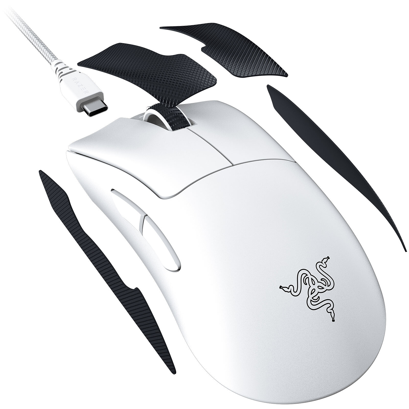 Matériels informatique souris RAZER DeathAdder V3 Pro Blanche infinytech Réunion 26