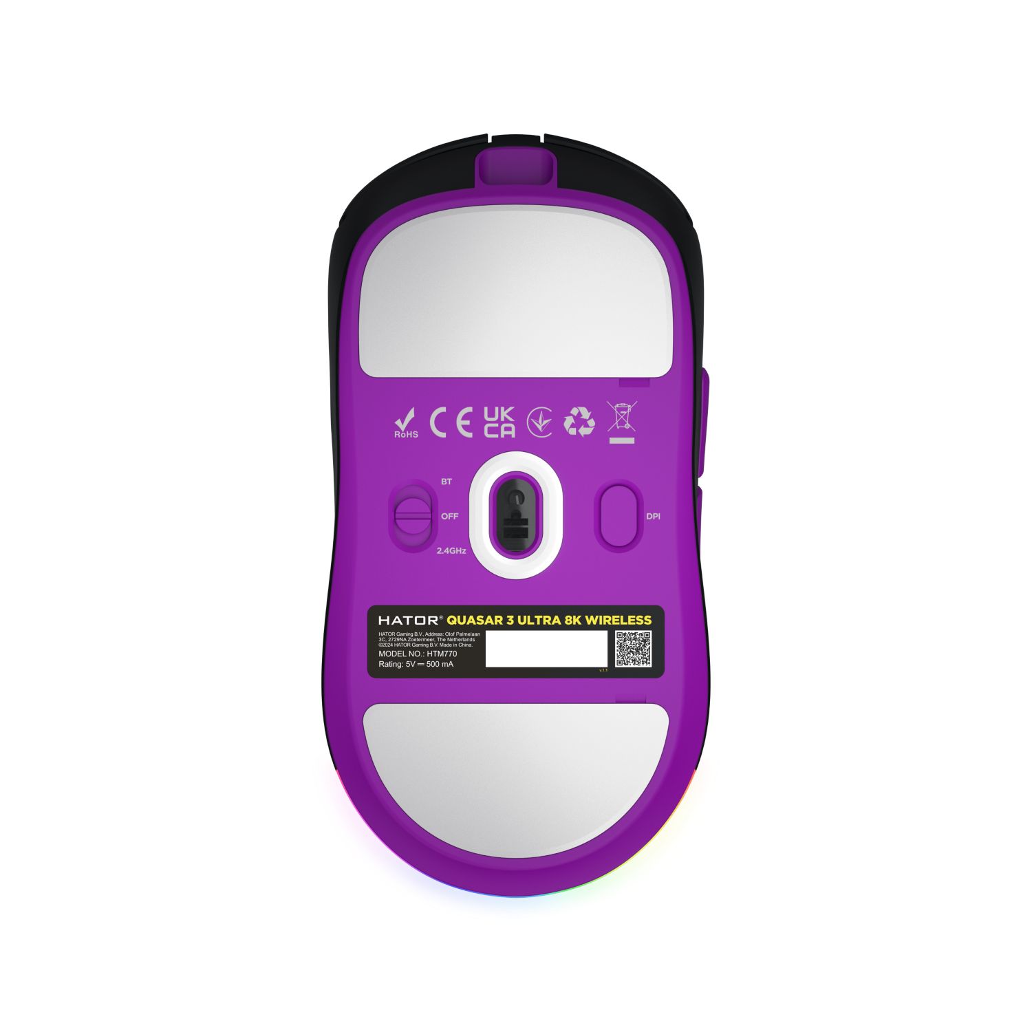 Matériels informatique souris HATOR Quasar 3 Ultra 8K Wireless Noire infinytech Réunion 05