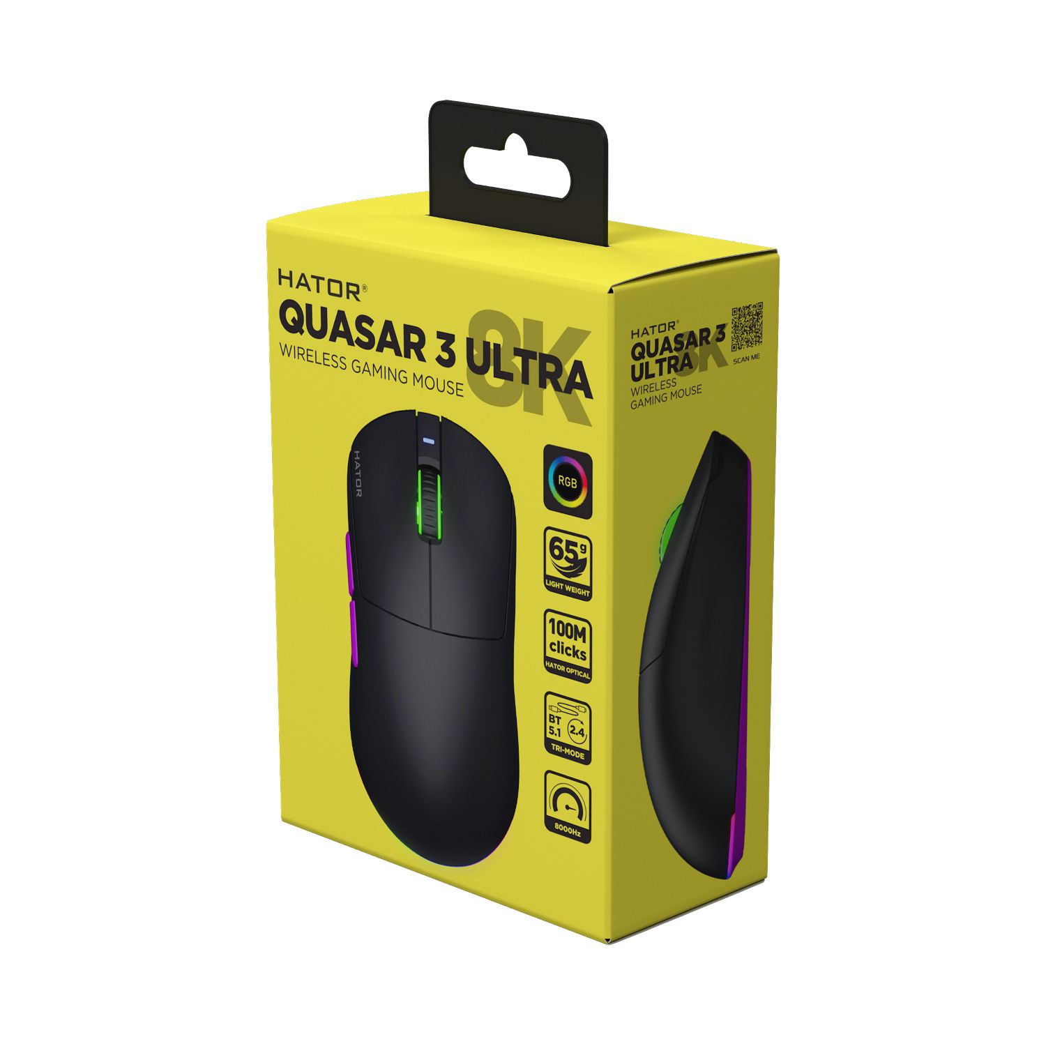 Matériels informatique souris HATOR Quasar 3 Ultra 8K Wireless Noire infinytech Réunion 06
