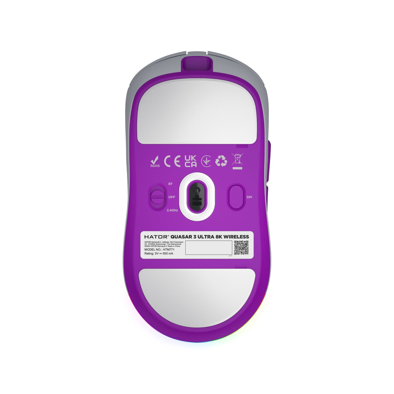 Matériels informatique souris HATOR Quasar 3 Ultra 8K Wireless Blanche infinytech Réunion 05