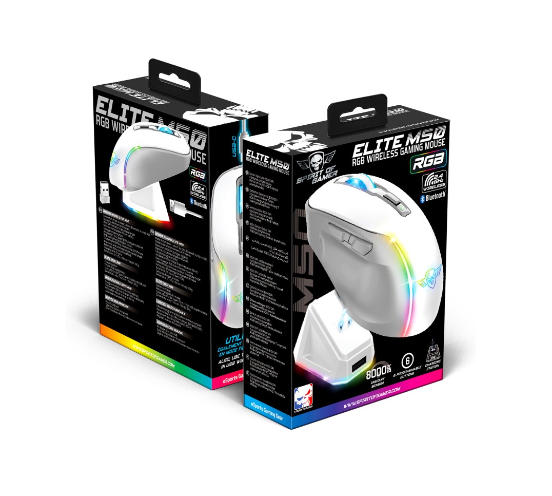 SPIRIT of GAMER Elite M50 Artic RGB Blanche infinytech Réunion 28