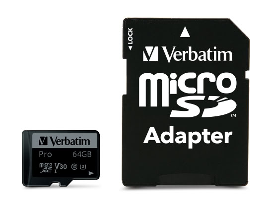 Matériels informatique carte micro SDXC VERBATIM 47042 Pro U3 64Go V30 4K infinytech Réunion 02