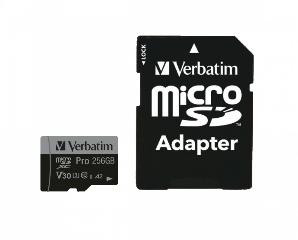 Matériels informatique carte micro SDXC VERBATIM 47042 Pro U3 256Go V30 4K infinytech Réunion 02