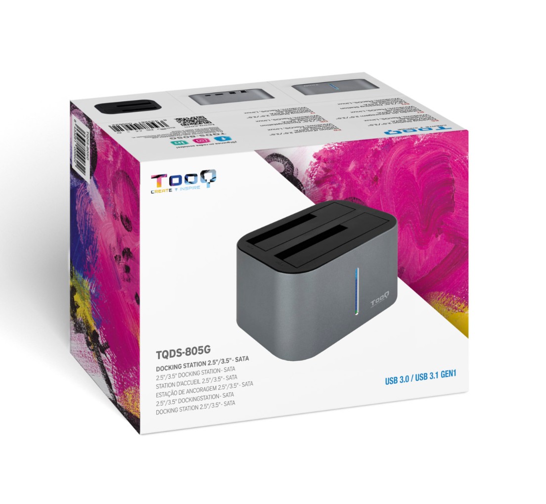 Matériels informatique station daccueil USB 3.0 TOOQ TQDS-805G infinytech Réunion 02