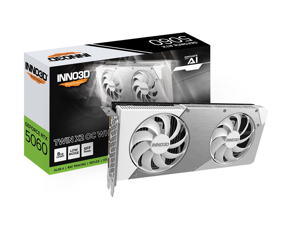 Matériels informatique INNO3D GeForce RTX 5060 Twin X2 OC White infinytech Réunion 01