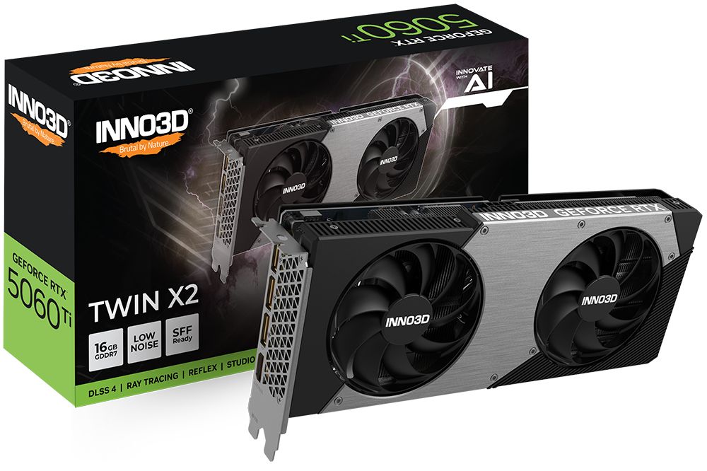 Matériels informatique INNO3D GeForce RTX 5060 Ti Twin X2 16Go infinytech Réunion 01