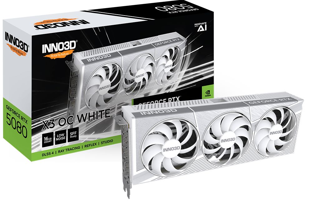 Matériels informatique INNO3D GeForce RTX 5080 X3 OC White infinytech Réunion 01