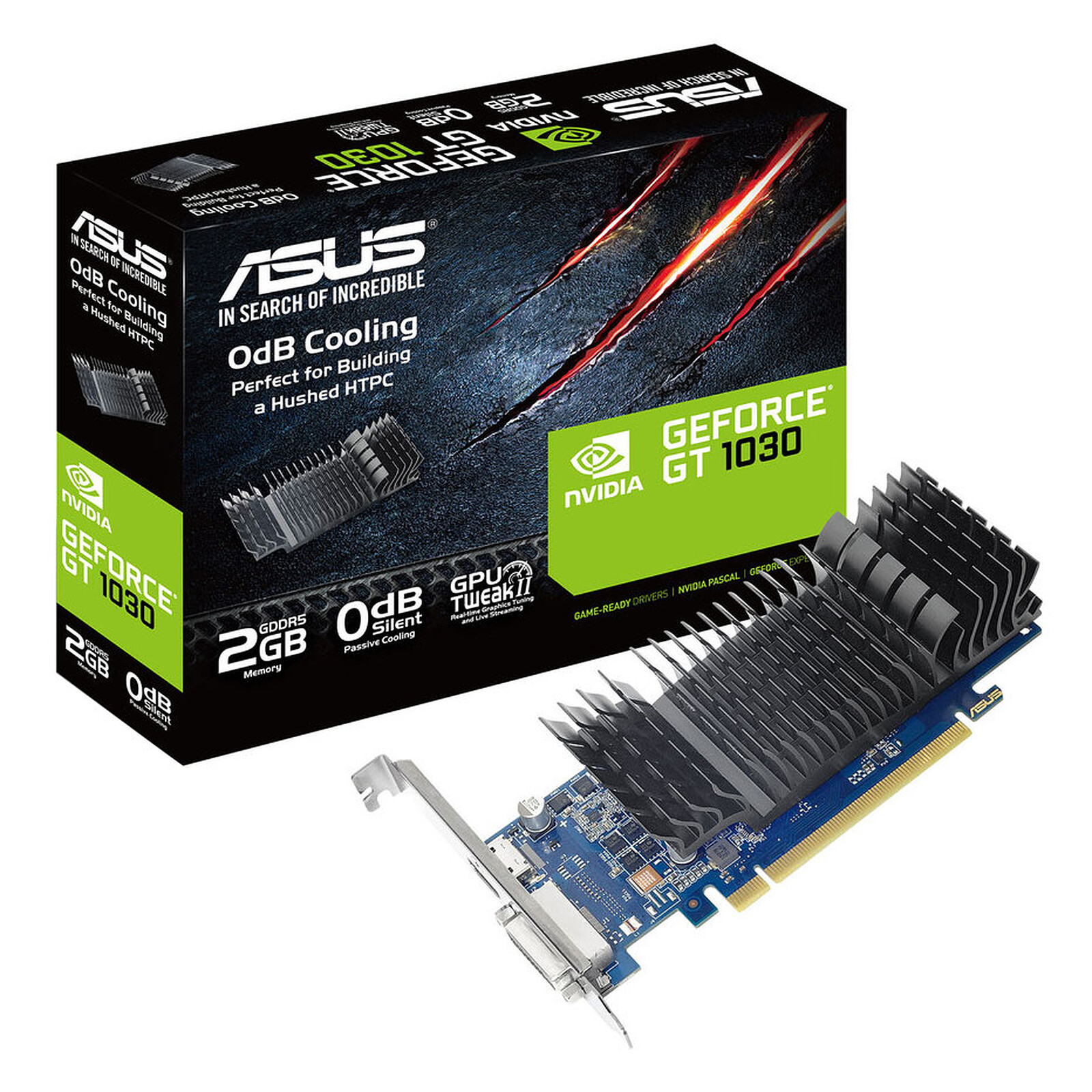 Matériels informatique Asus GeForce GT 1030 Silent 2Go Low Profil infinytech Réunion 01