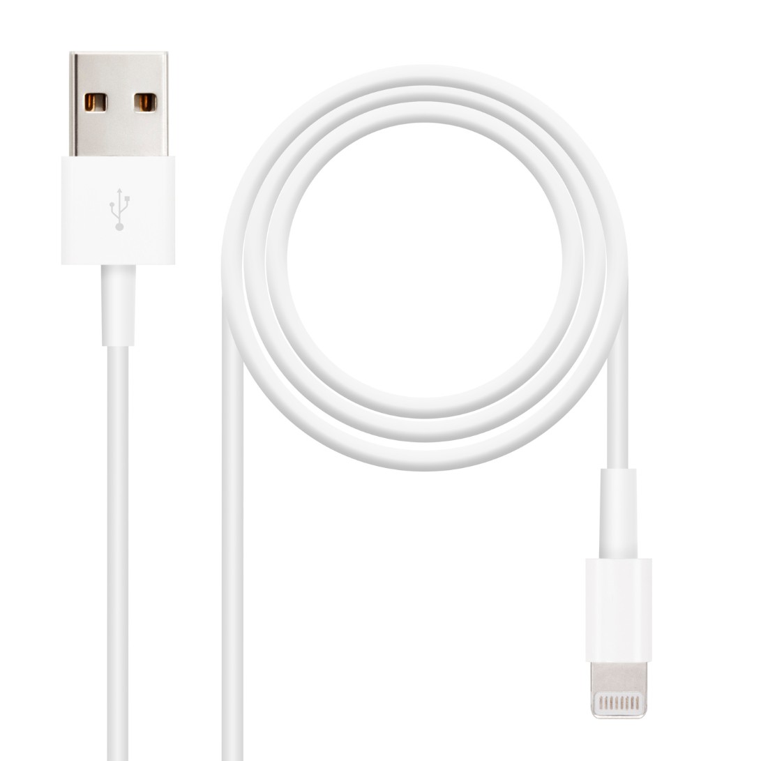 Matériels informatique NANOCABLE 10.10.0401 USB 2.0 Mâle vers Lightning 1m Blanc infinytech Réunion 01