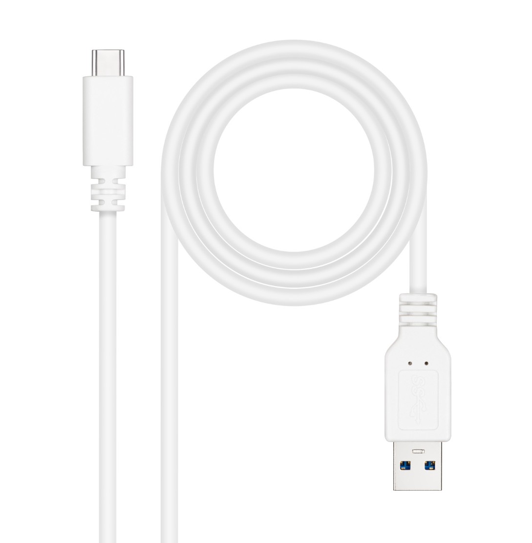 Matériels informatique NANOCABLE 10.01.4002-W USB 3.1 Mâle vers USB-C Mâle 2m Blanc infinytech Réunion 01
