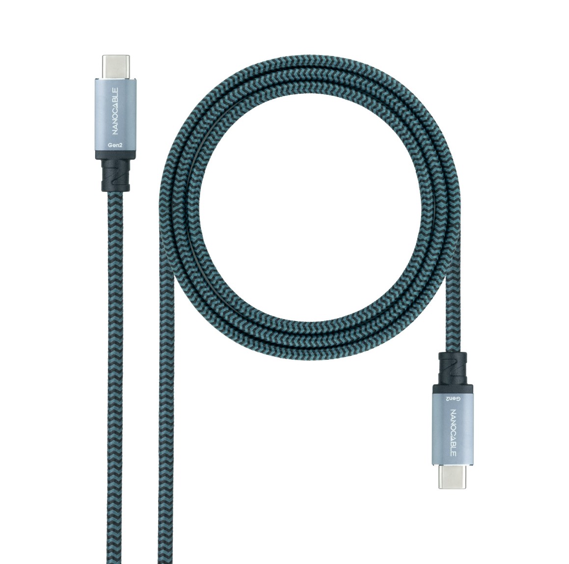 Matériels informatique NANOCABLE 10.01.4101-COMB USB-C 3.2 Mâle Mâle 100W 1m Gris infinytech Réunion 01