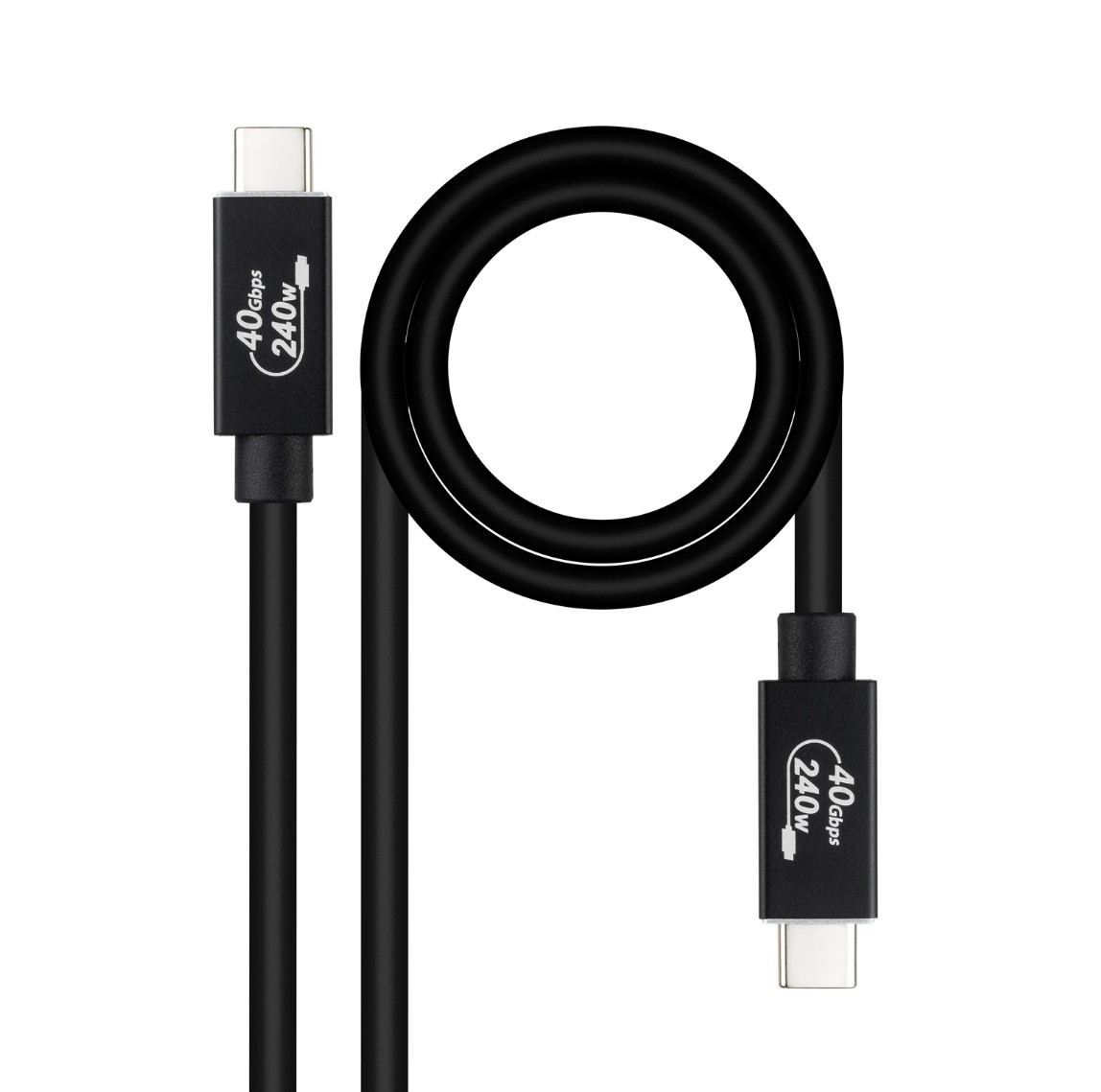 Matériels informatique NANOCABLE 10.01.5001 USB-C 4 Mâle Mâle 240W 1m Noir infinytech Réunion 01