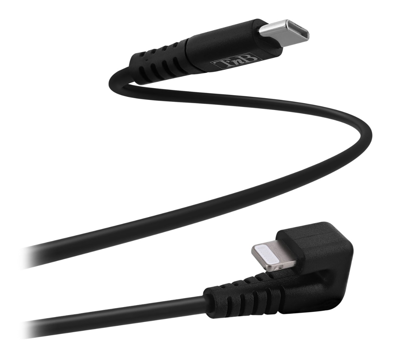 Matériels informatique câble TNB CBLTCG2BK USB-C Mâle vers Lightning Coudé Noir infinytech Réunion 01