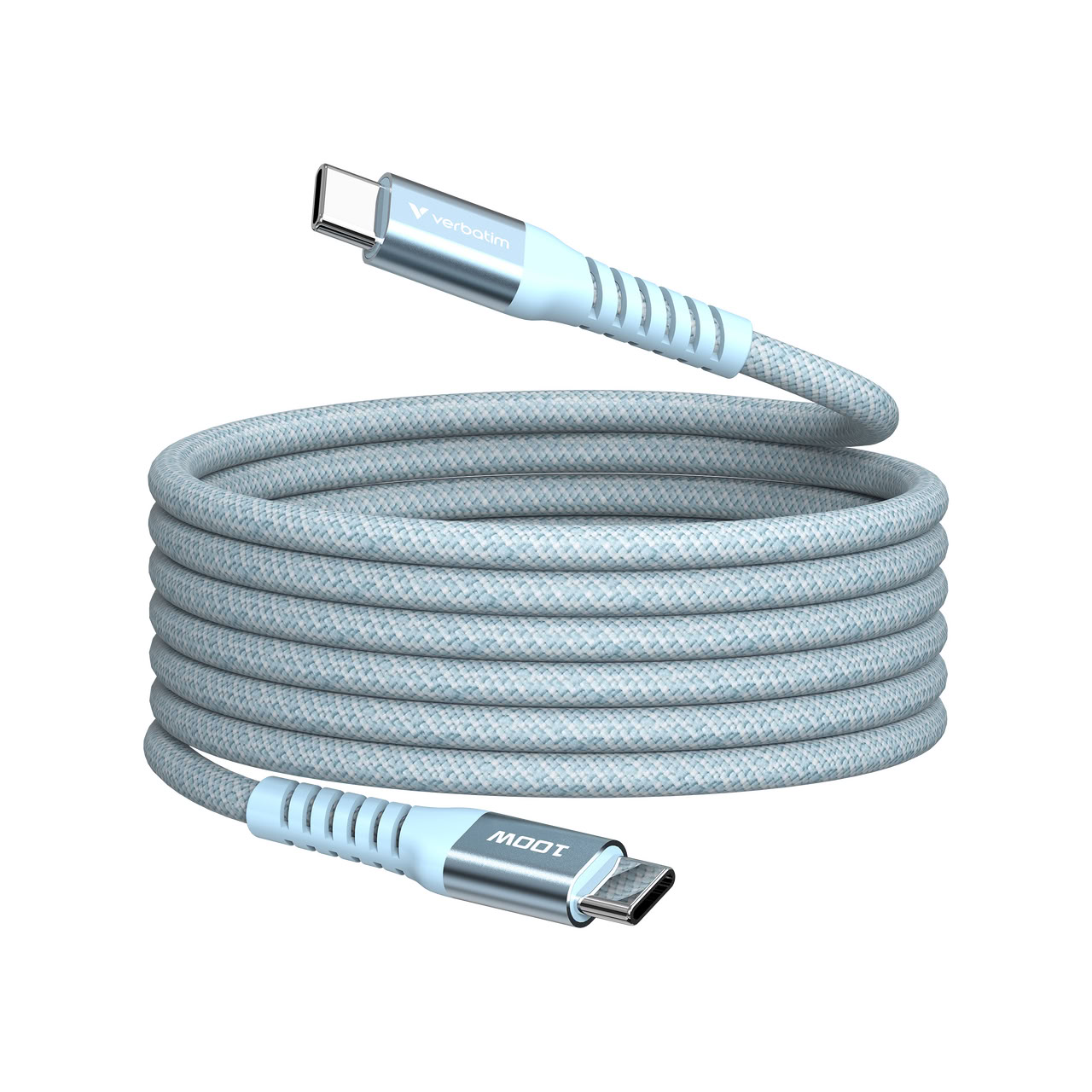 Matériels informatique Câble Magnétique VERBATIM Sync et Charge 100W 1.2m Bleu infinytech Réunion 01