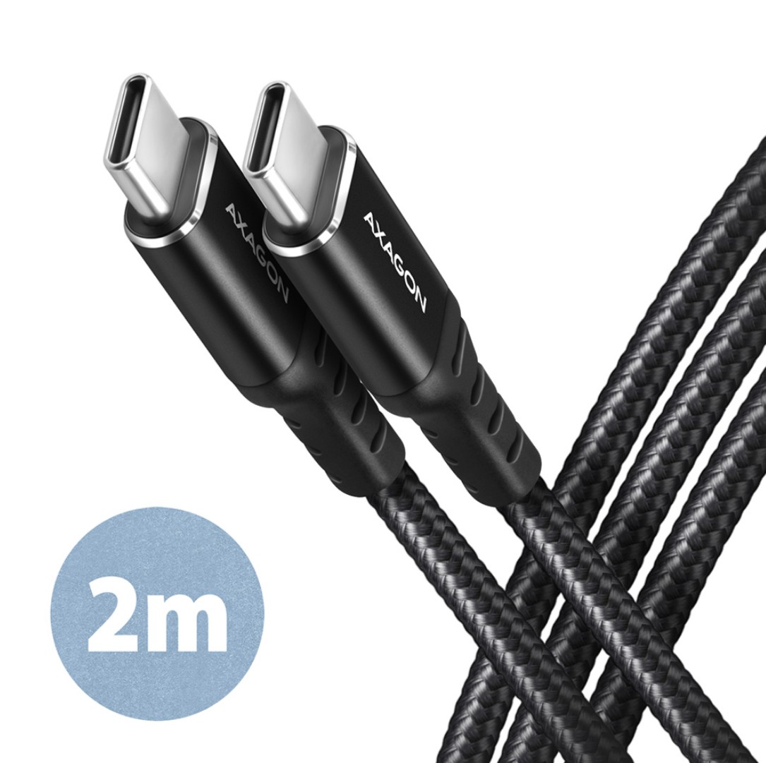 Câble AXAGON USB-C Mâle Mâle 60W 2m Noir infinytech Réunion 10