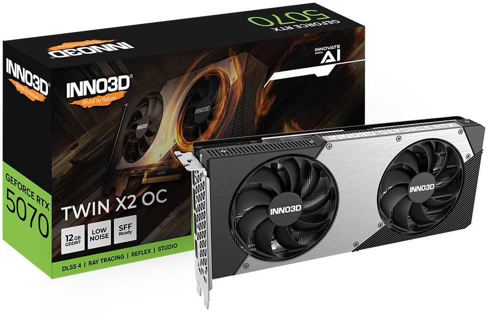 Matériels informatique INNO3D GeForce RTX 5070 Twin X2 OC infinytech Réunion 01