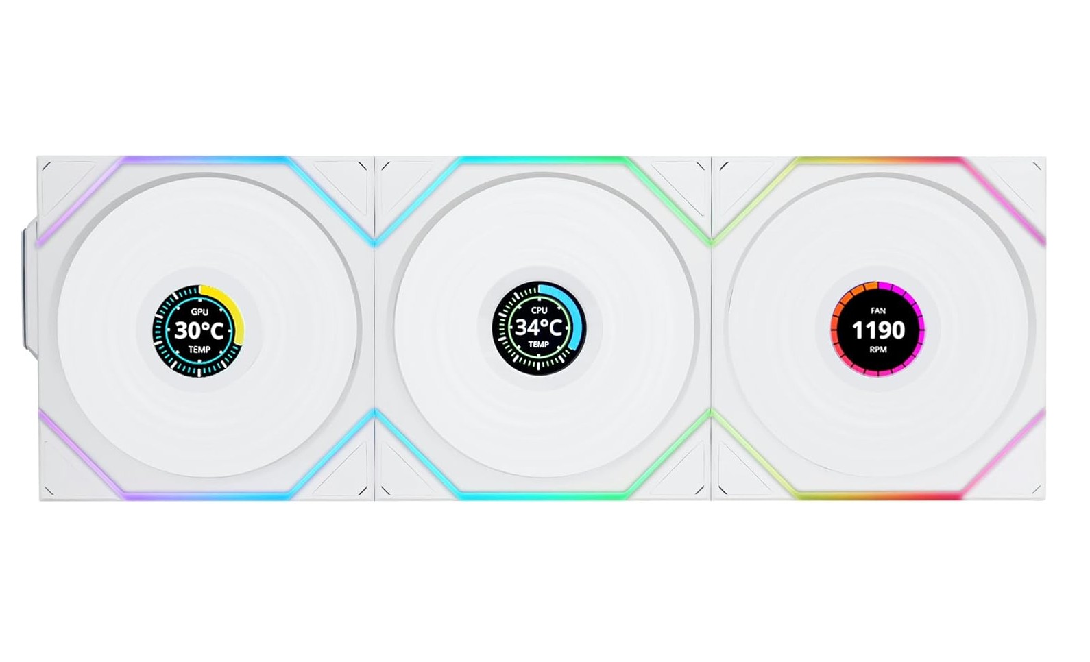Lian Li Uni Fan TL Wireless LCD Reverse RGB 12cm Blanc infinytech Réunion 01