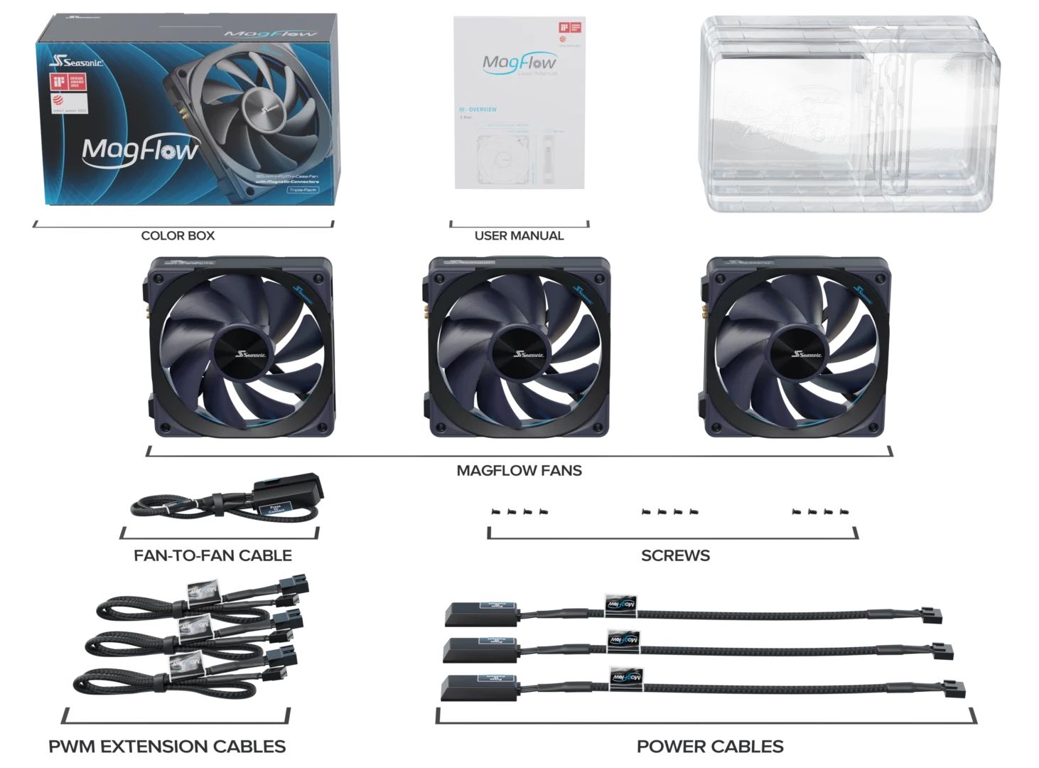 Matériels informatique Seasonic MagFlow 12cm Noir Lot de 3 infinytech Réunion 02