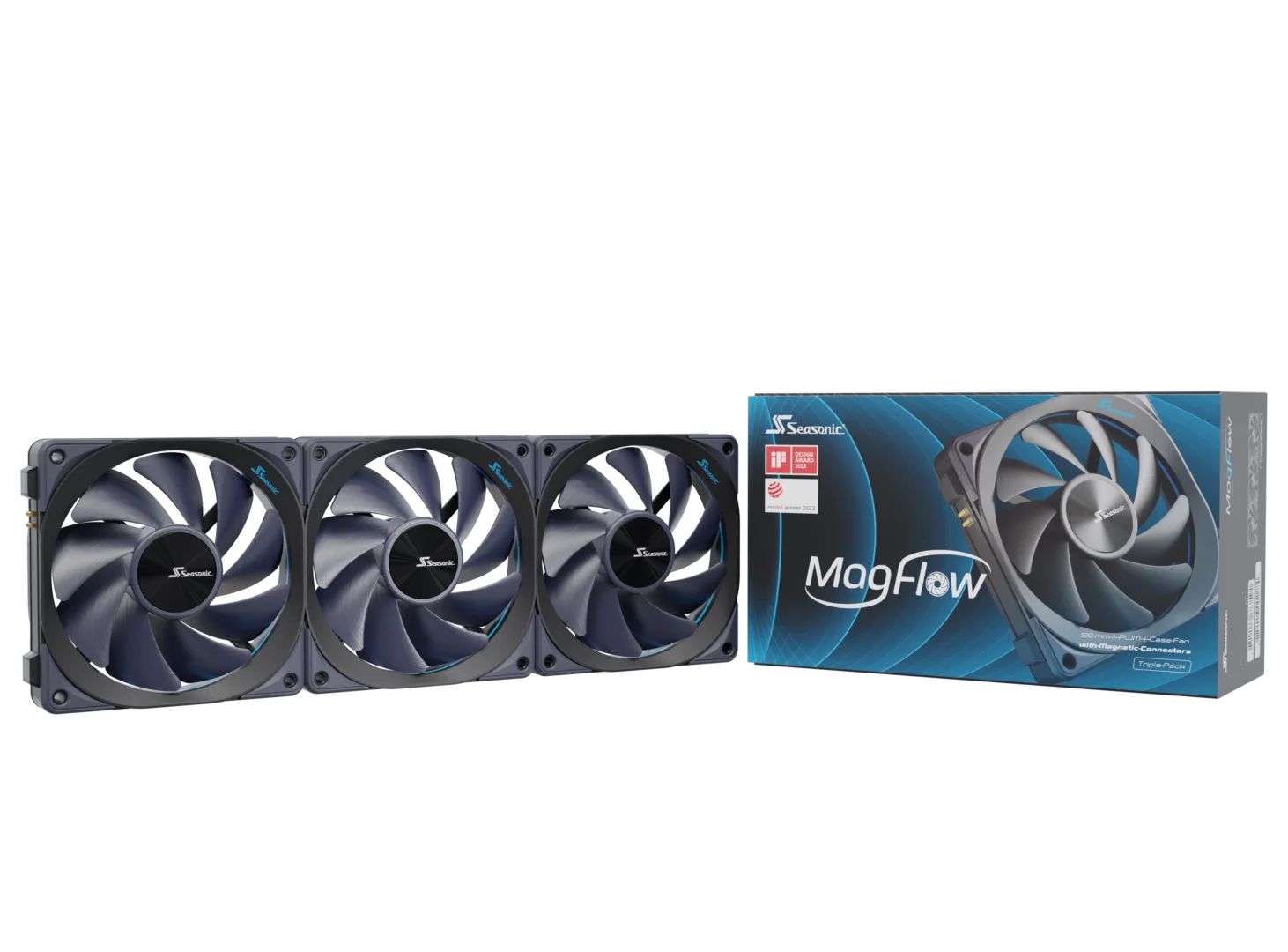 Matériels informatique Seasonic MagFlow 12cm Noir Lot de 3 infinytech Réunion 01
