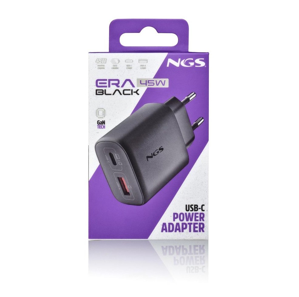 Matériels informatique NGS ERA GaN 45W 2 Ports USB Noir infinytech Réunion 02