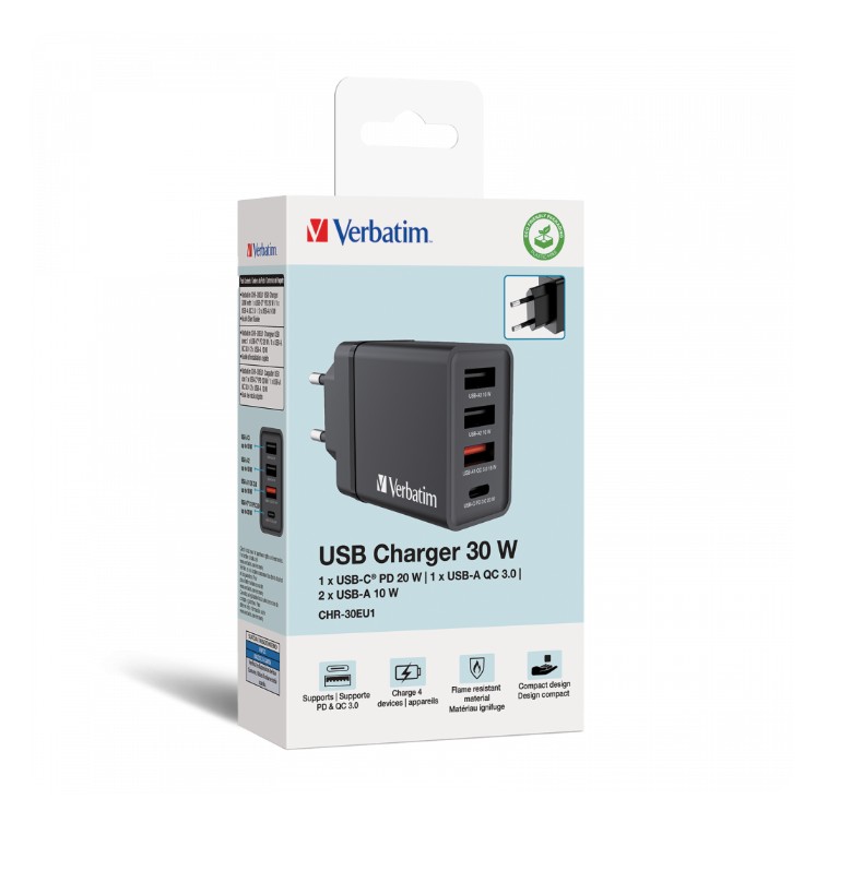 Matériels informatique VERBATIM 49700 Chargeur 4 ports USB Noir infinytech Réunion 04