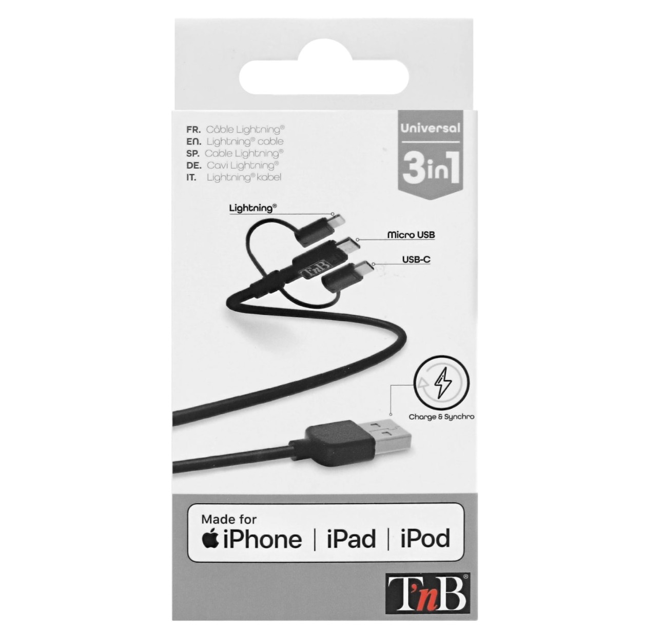 Matériels informatique TNB CBLIGHT3IN1 Cable 3en1 infinytech Réunion 03