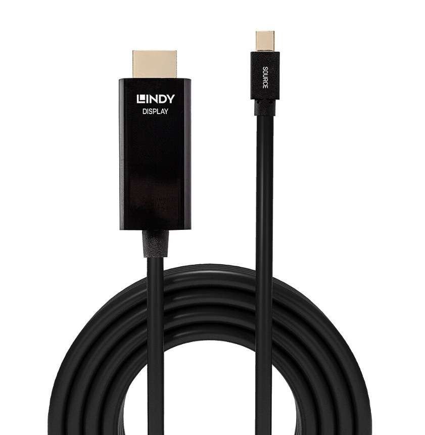 Matériels informatique LINDY 36927 Mini DisplayPort vers HDMI 4K 2m Noir infinytech Réunion 01