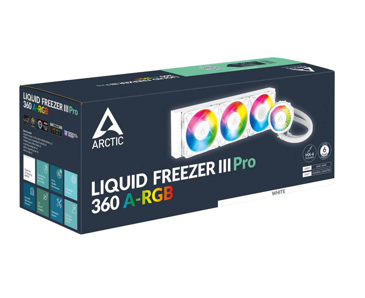 Matériels informatique Arctic Liquid Freezer III Pro 360mm ARGB Blanc infinytech Réunion 04
