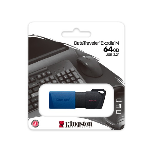 Matériels informatique clé USB 3.2 KINGSTON DataTraveler Exodia M 64Go Noir Bleu infinytech Réunion 04