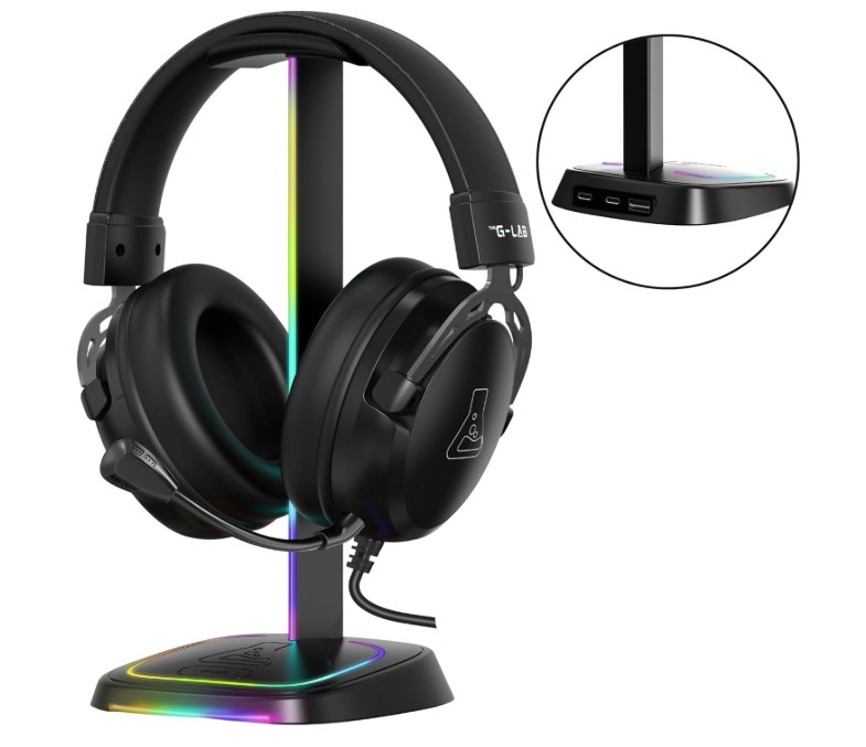 THE G-LAB STAND NEON RGB Support Casque Gaming RGB +Port USB Infinytech