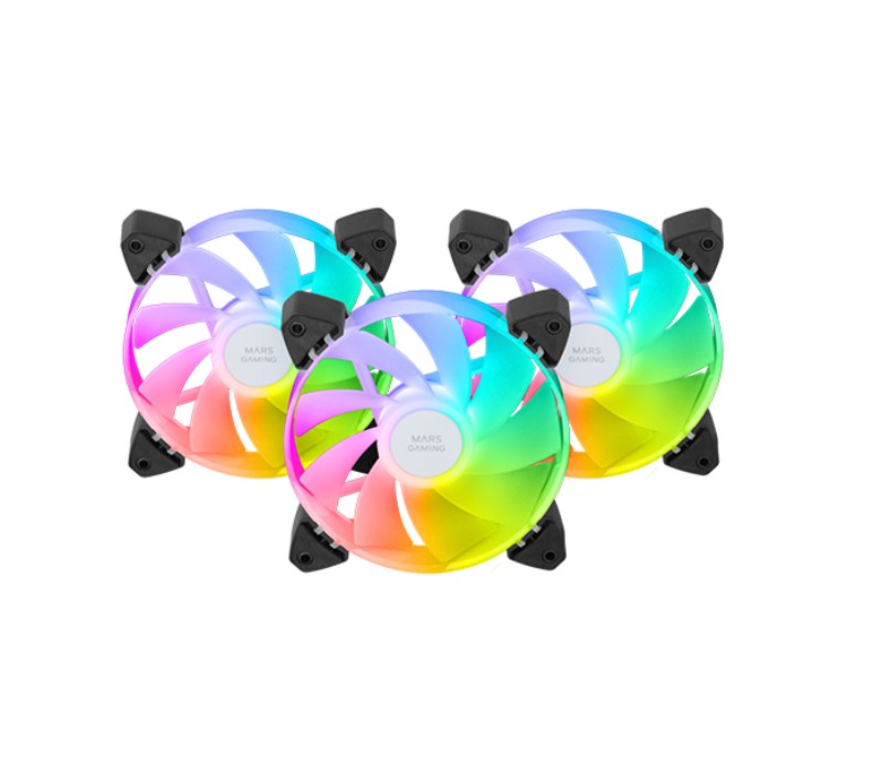 MARS GAMING MF-3AR ARGB 120mm Noir Pack de 3 infinytech Réunion 01