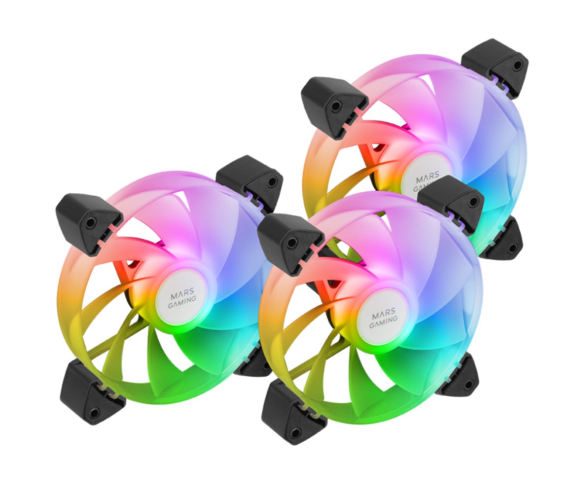 MARS GAMING MF-3AR ARGB 120mm Noir Pack de 3 infinytech Réunion 02